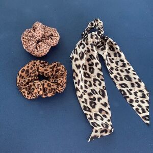 Bundle of three Aerie leopard hair scrunchies